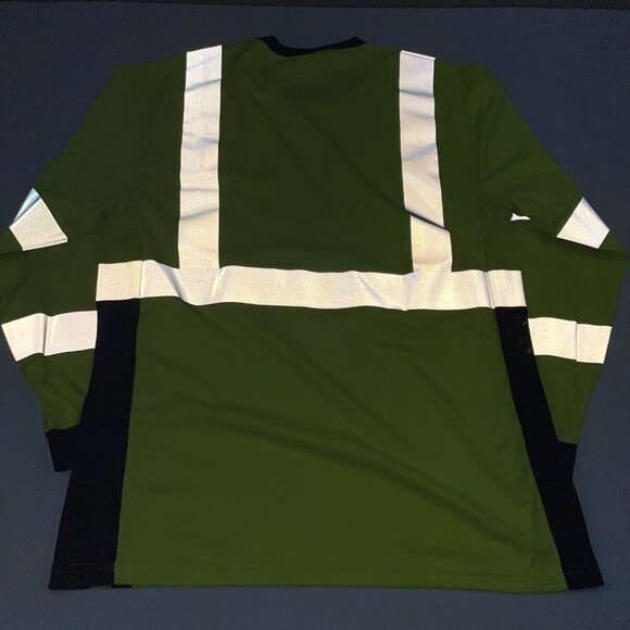 High Visibility Reflective Work T-Shirt Men’s L Hi ANSI Class 3 Short Sleeve - Picture 3 of 9